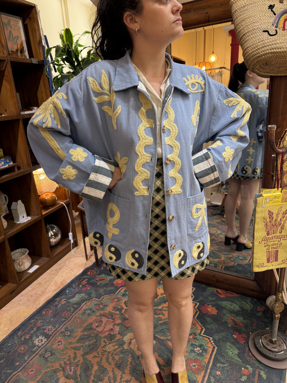 Veste en coton brodée Yin Yang - Veste femme originale