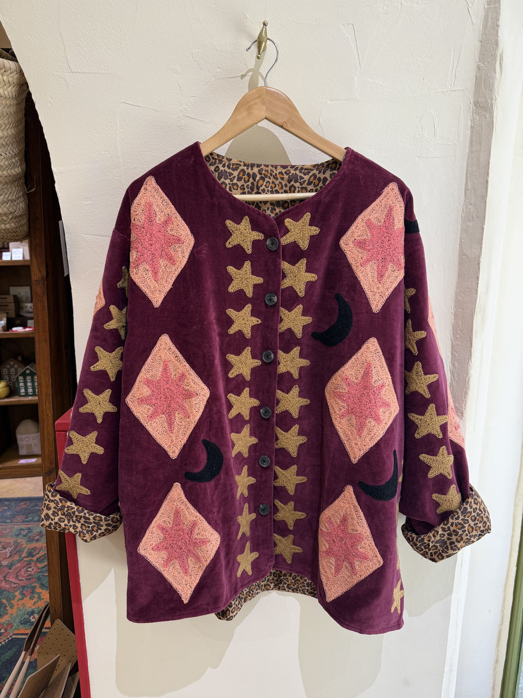 Veste en velours et brodée Étoile - Veste femme originale