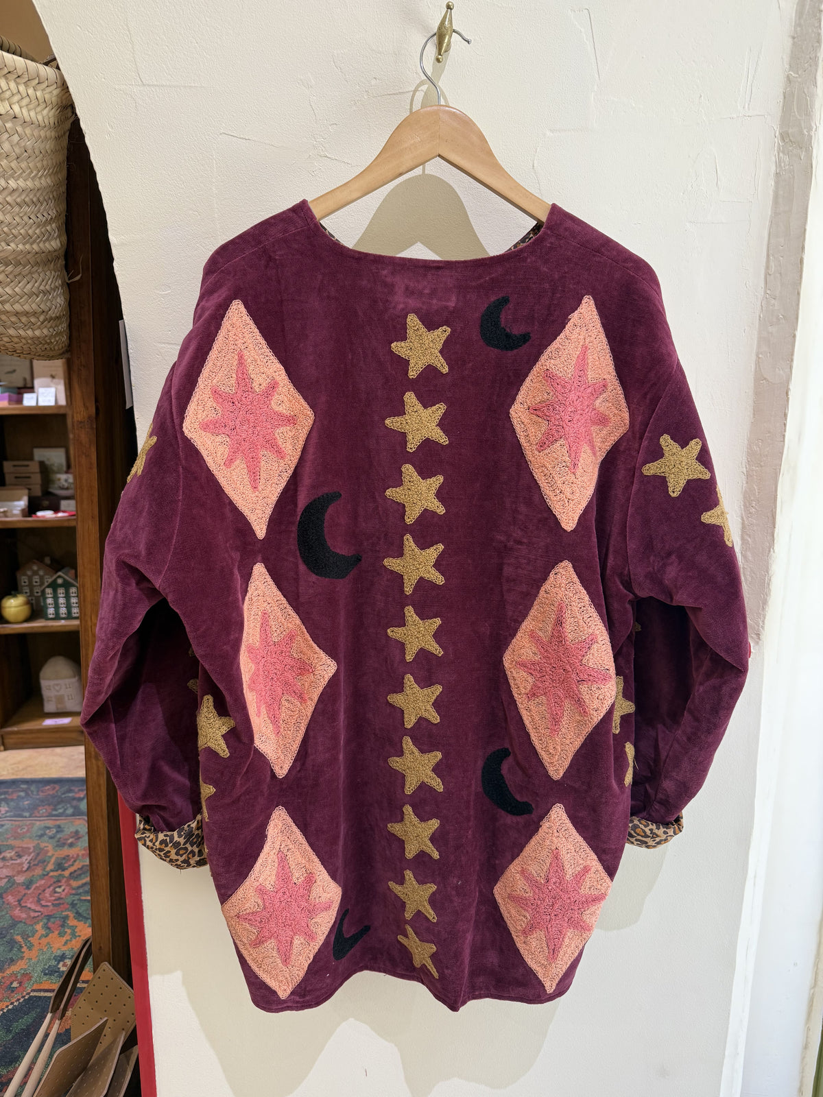 Veste en velours et brodée Étoile - Veste femme originale