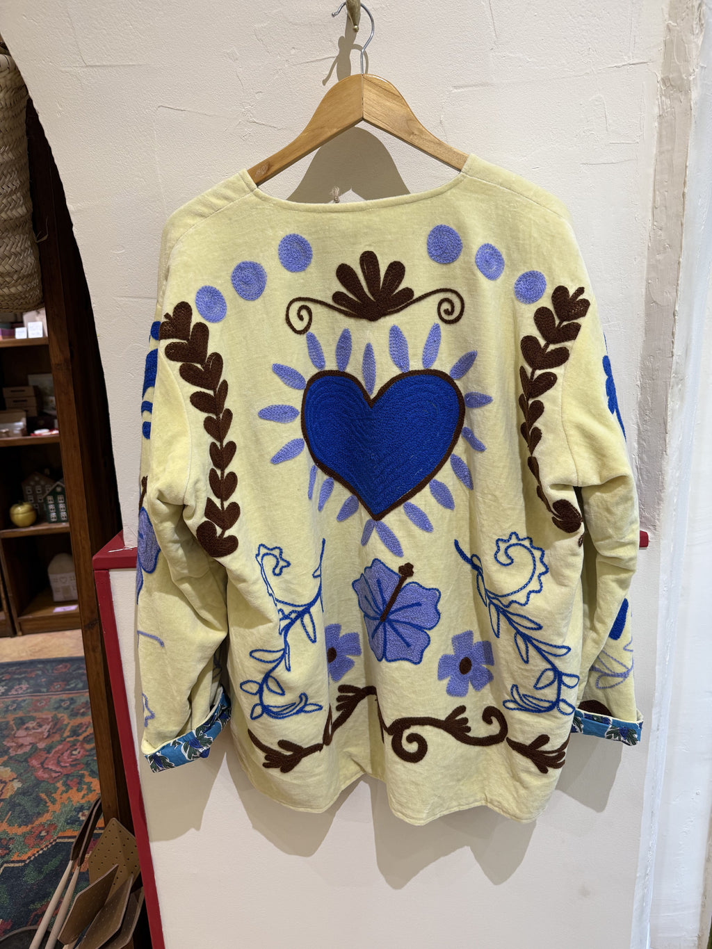 Veste en velours et brodée Hibiscus - Veste femme originale