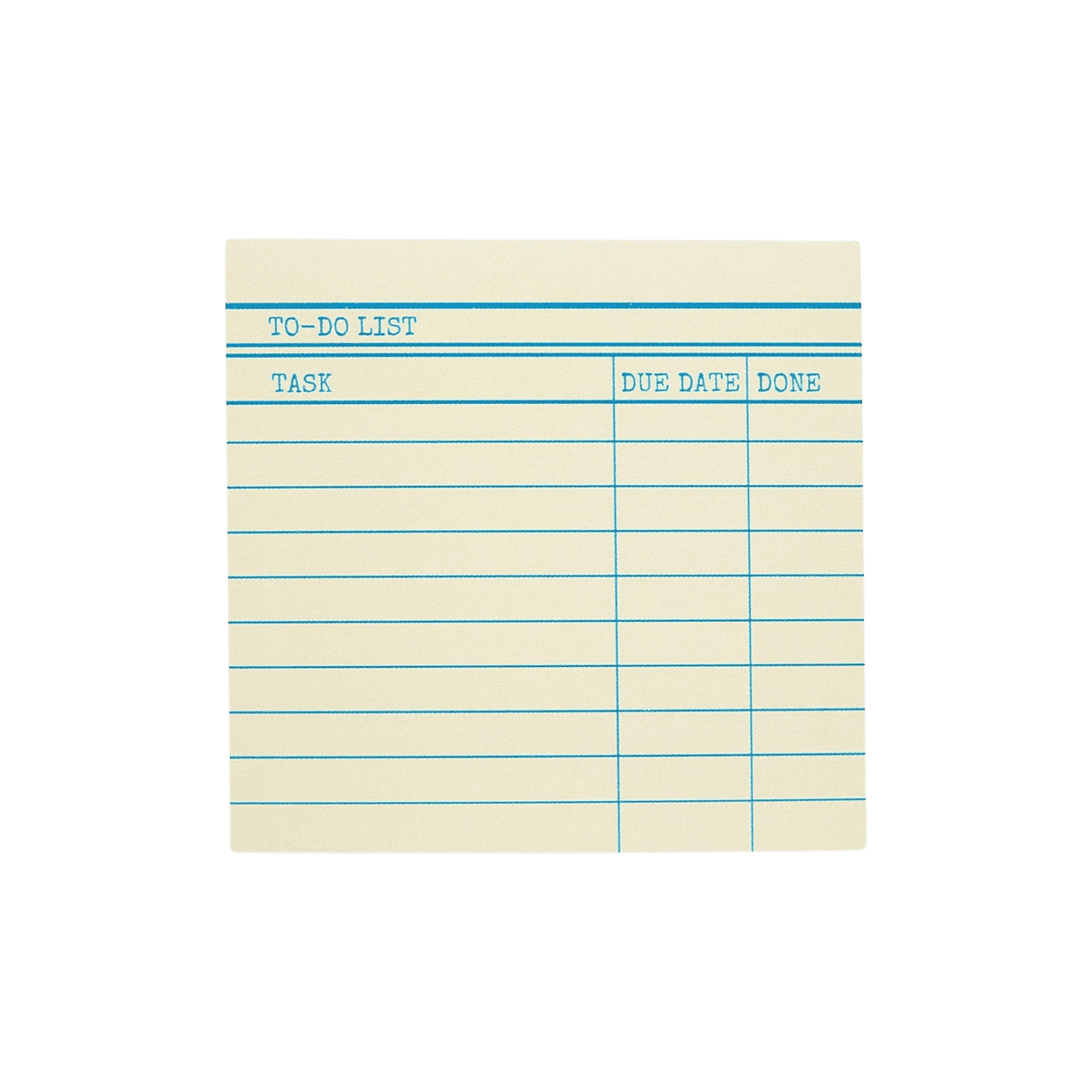 Bloc notes adhésives style fiche de bibliothèque
