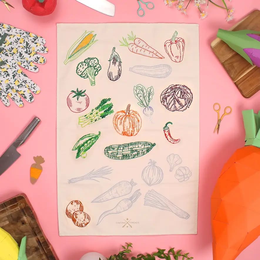 Kit Broderie Torchon Potager à Broder