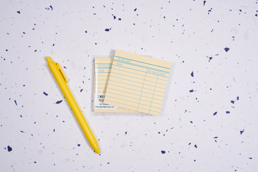 Bloc notes adhésives style fiche de bibliothèque