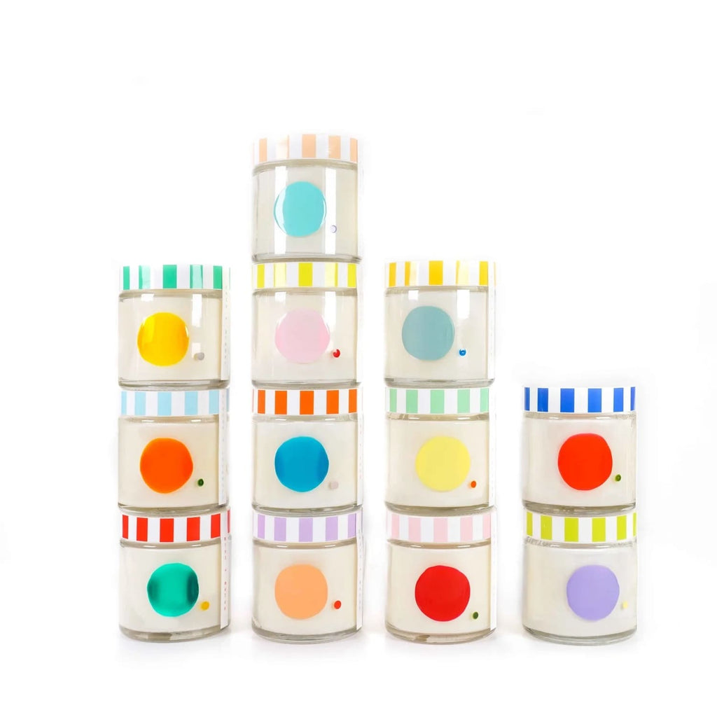 Bougie parfumée en verre peint - 6 parfums au choix