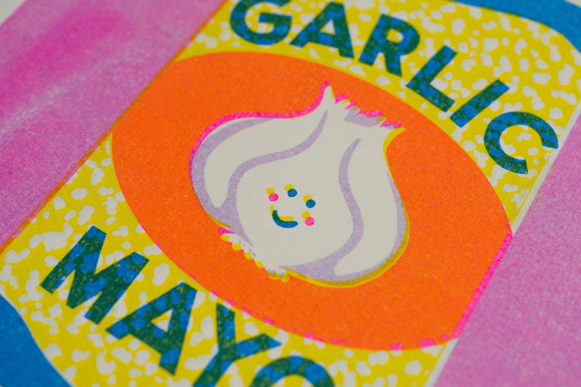 Affiche risographie Garlic Mayo A4