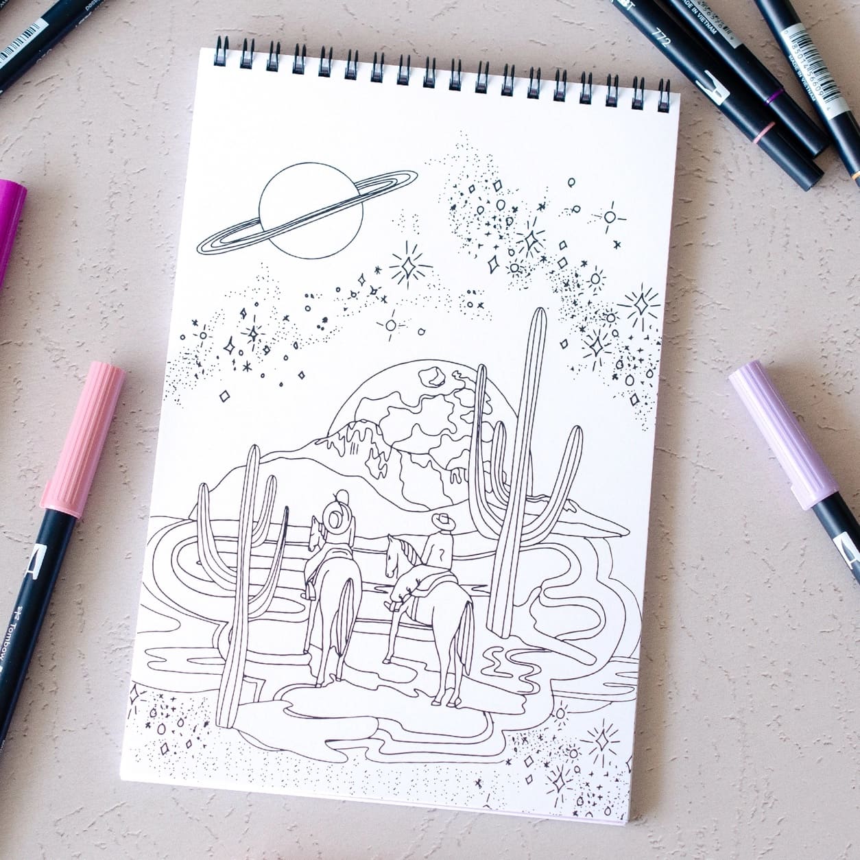 Livre de Coloriage Cosmic Cowgirl