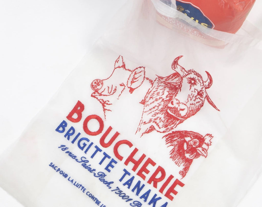 Sac boucherie brodé en organza - Brigitte Tanaka