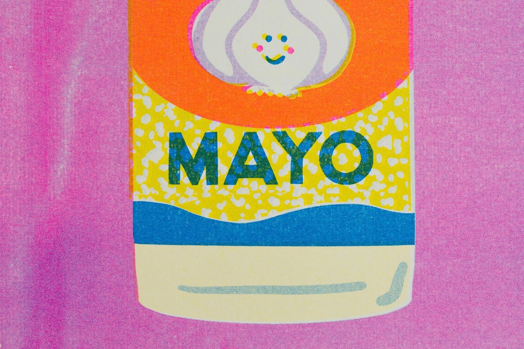 Affiche risographie Garlic Mayo A4