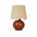 Lampe à poser marron avec abat-jour naturel