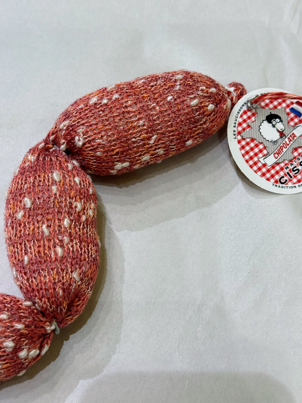 Chipolata décorative tricotée – Saucisse fantaisie