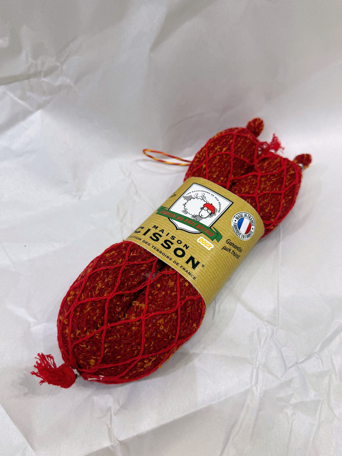 Chorizo doux du Pays Basque décoratif en tricot