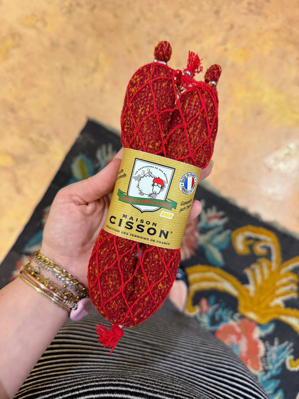 Chorizo doux du Pays Basque décoratif en tricot