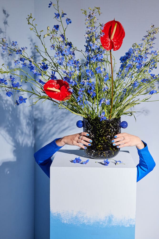 Vase seau à glace design en verre soufflé