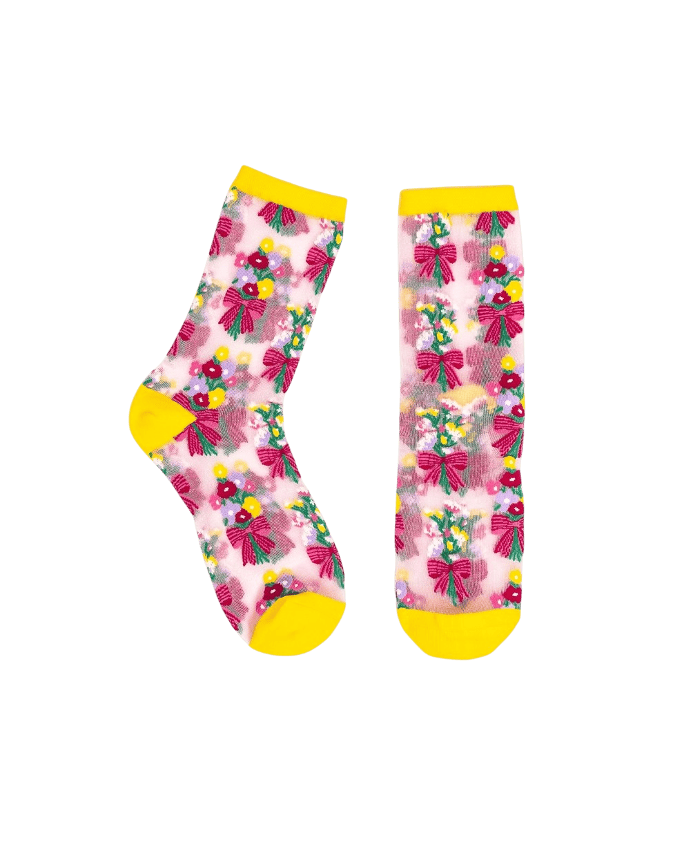 Chaussettes Transparentes - Bouquets Fleuris