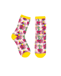 Chaussettes Transparentes - Bouquets Fleuris