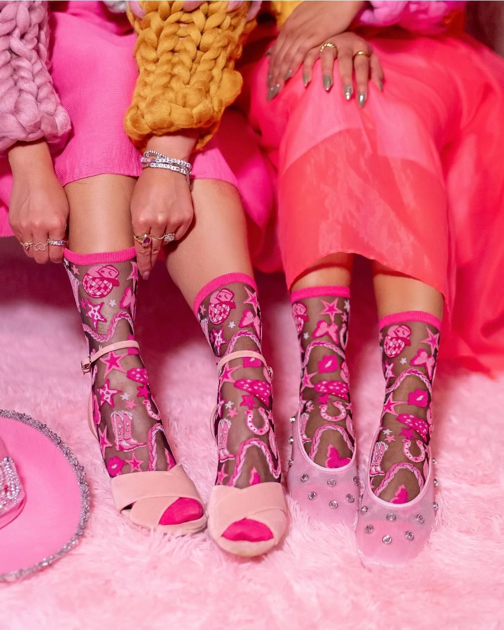 Chaussettes transparentes Disco Glam