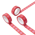 Washi tape rouge à fleurs