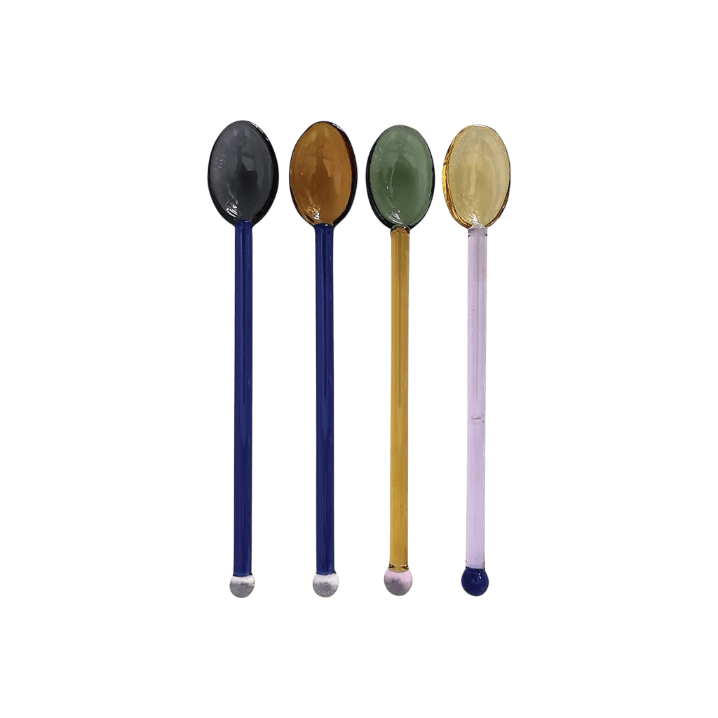 Set de 4 cuillères colorées en verre