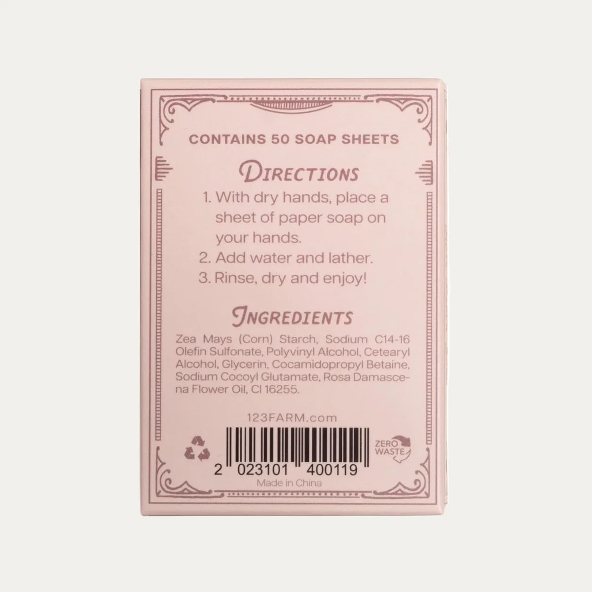 Savon en feuilles parfumé - Format voyage (50 feuilles)