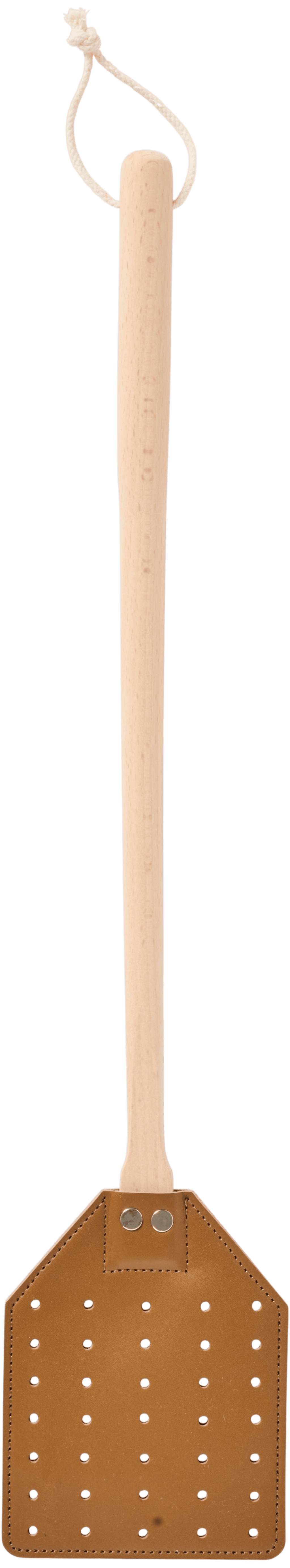 Tapette à Mouches en Cuir et Bois de Hêtre