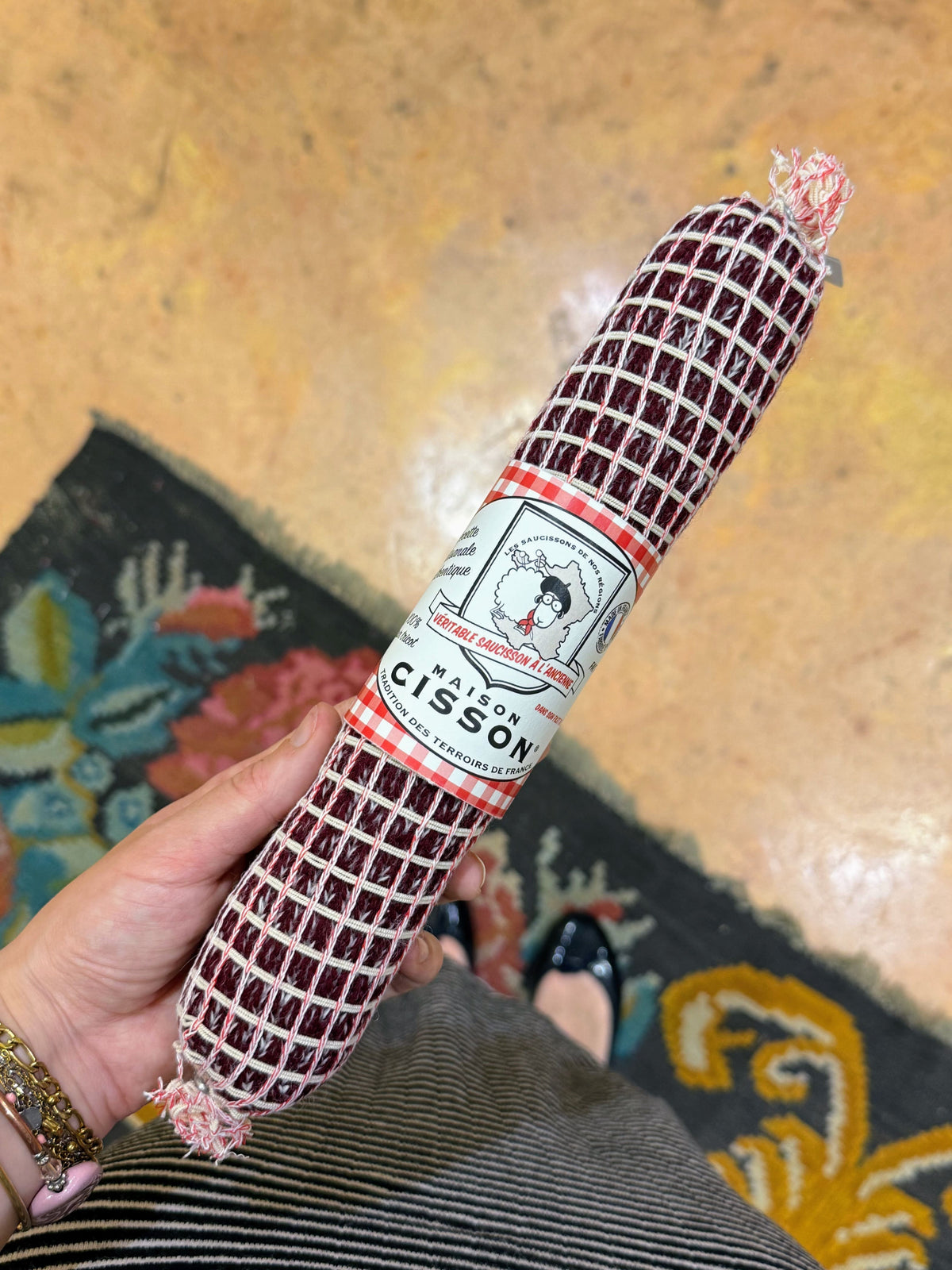 Véritable saucisson à l’ancienne décoratif en laine