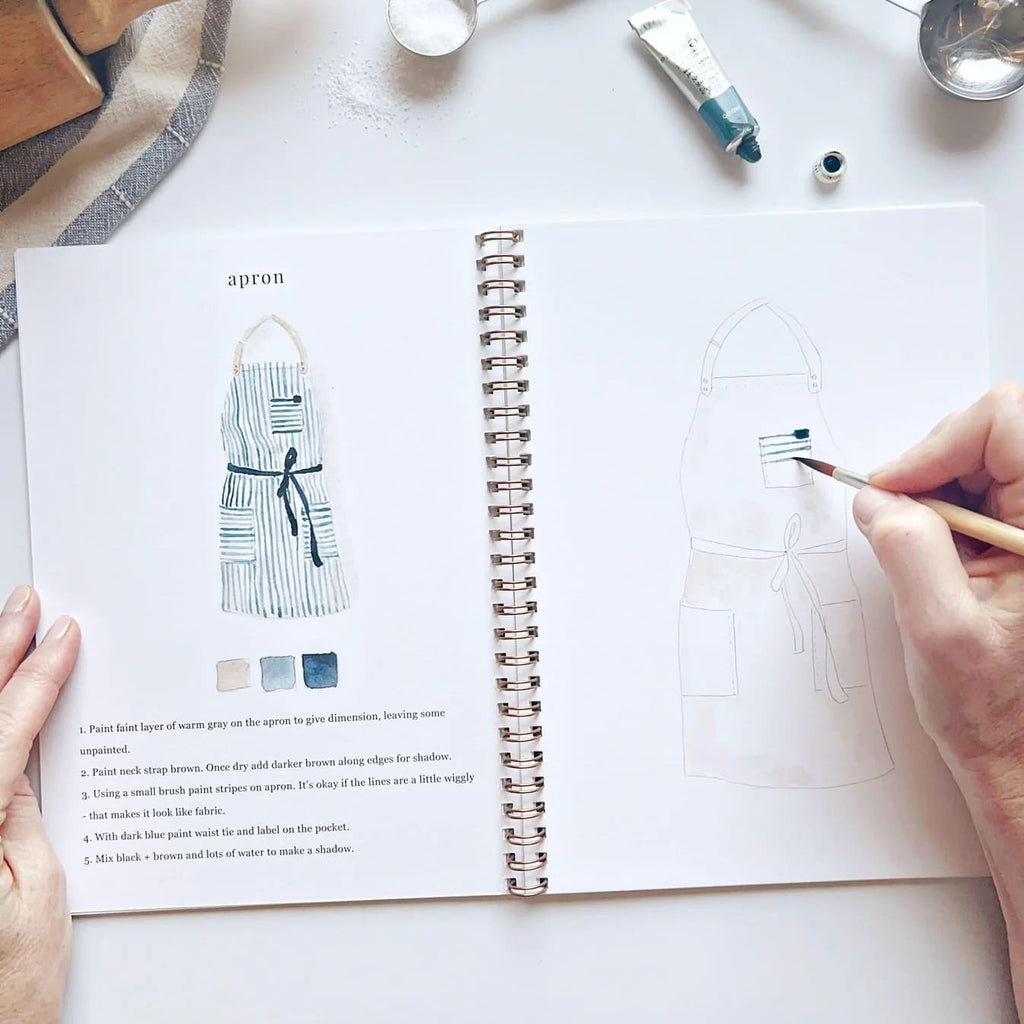 Cahier d’aquarelle pâtisserie débutant