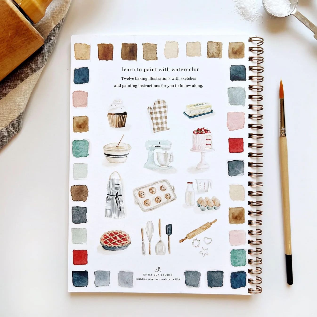 Cahier d’aquarelle pâtisserie débutant